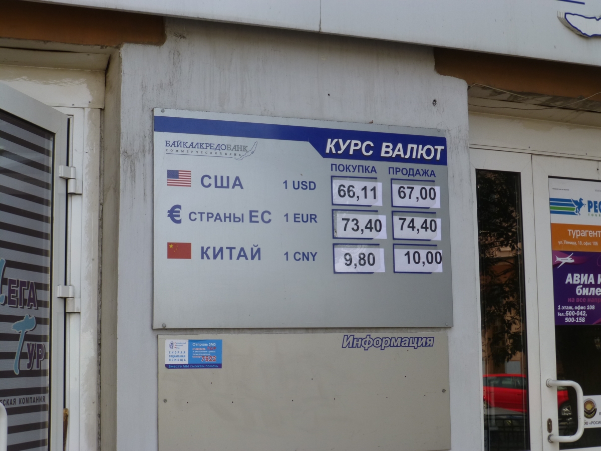 Курс рубля в банках иркутска